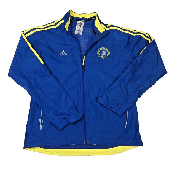 Adidas Womens Boston Marathon 2009 Blue Embroidiered Zip Jacket Size Medium - Picture 1 of 11